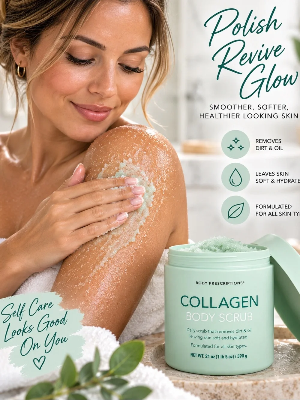 Body Prescriptions Collagen Body Scrub - Mint Green